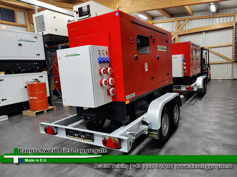 100kVA Feuerwehr Stromerzeuger mit Powerlock Einzelleitersteckverbinder zu Hauseinspeisung