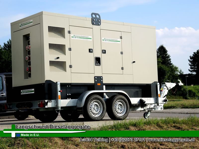 150kVA mobiles Volvo-Penta Diesel Notstromaggregat mit Anhänger zur Stromversorgung einer Kläranlage