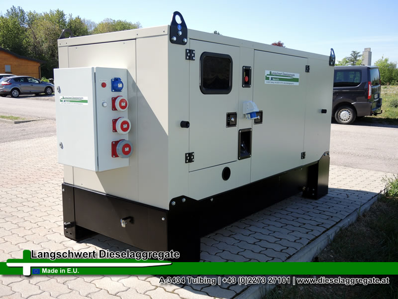 100kVA Perkins Diesel Notstromaggregat für die Notstromeinspeisung von einem Wasserwerk im Bezirk Tulln Niederösterreich